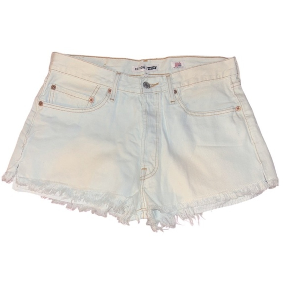 NWOT RE/DONE x Levi's THE SHORT Cut Off Denim Shorts 27 Vintage Light Distressed